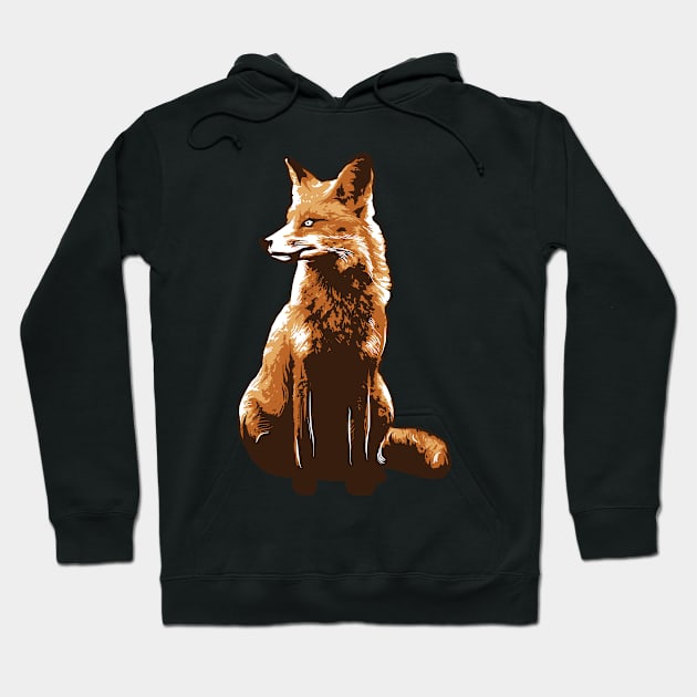 Fox Forest Dweller Motif Hoodie by Shirtjaeger